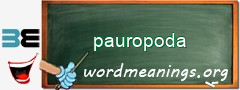 WordMeaning blackboard for pauropoda